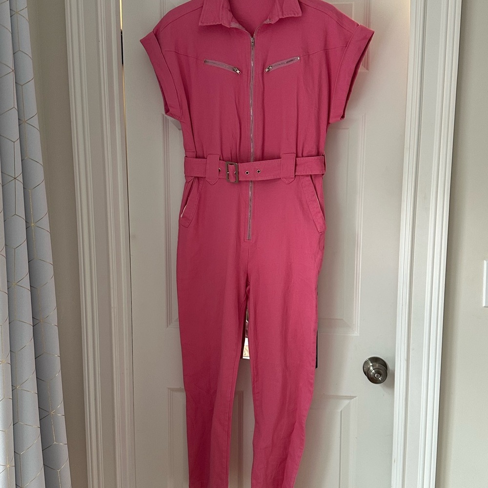 WinWin Vibrant Pink Belted Jumpsuit